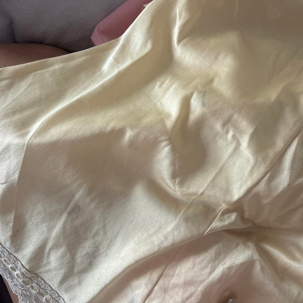 ✧ Rare Vintage Lace Underwire Slip Dress ✧ cream satin lingerie mini dress - Picture 7 of 7